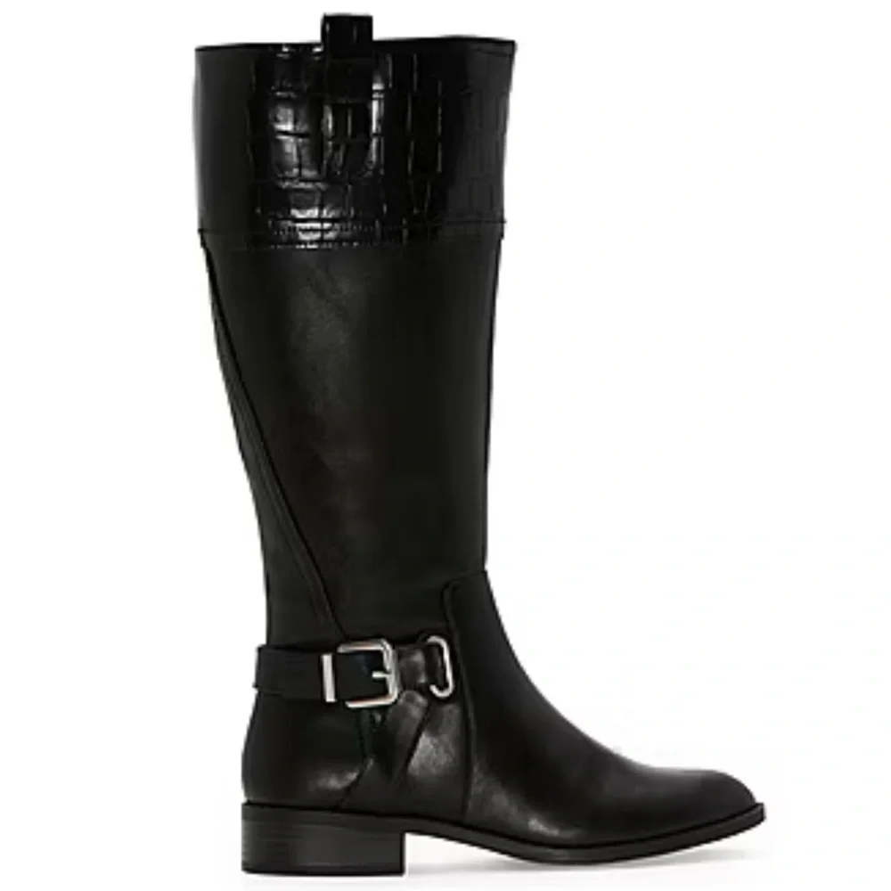 St. John's Bay Womens Roslyn Wide Calf Stacked Heel Riding keel I’ll ll